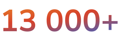 13000+