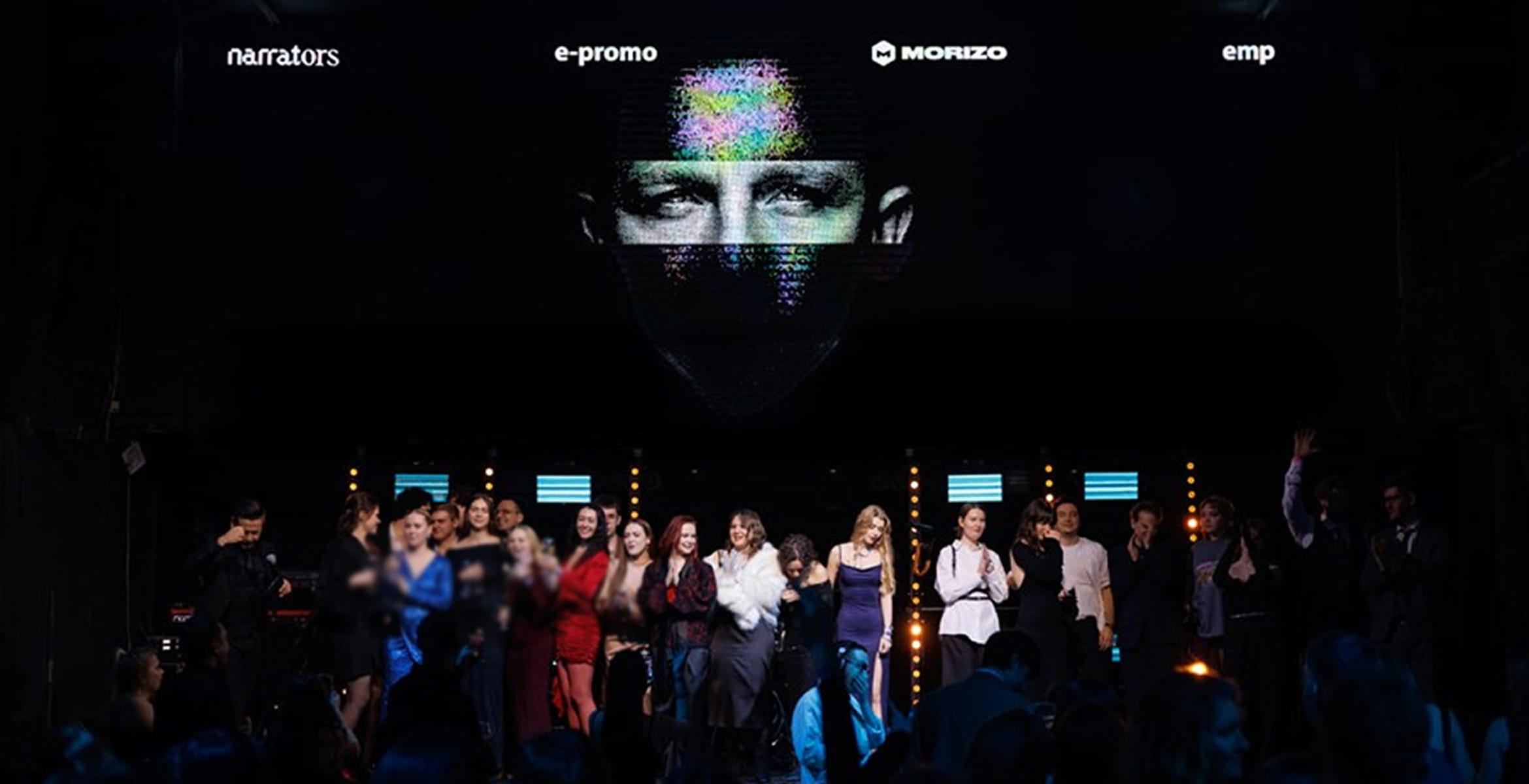 Команда E-Promo Group на сцене корпоративного мероприятия
